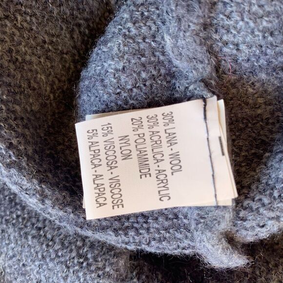 Wool & Alpaca Blend Blue Sweater Colorful Buttons Made in Italy NWT Cozy Artsy - Picture 2 of 6